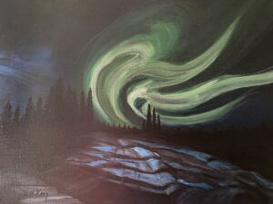 Painting of Northern Lights, Eagle River, Alaaska