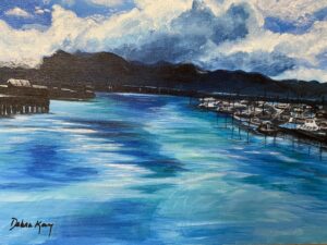 Painting of a sea port in Alaska 