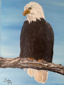 Eagle perched on a branch