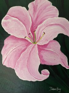 Painting of a pink lily