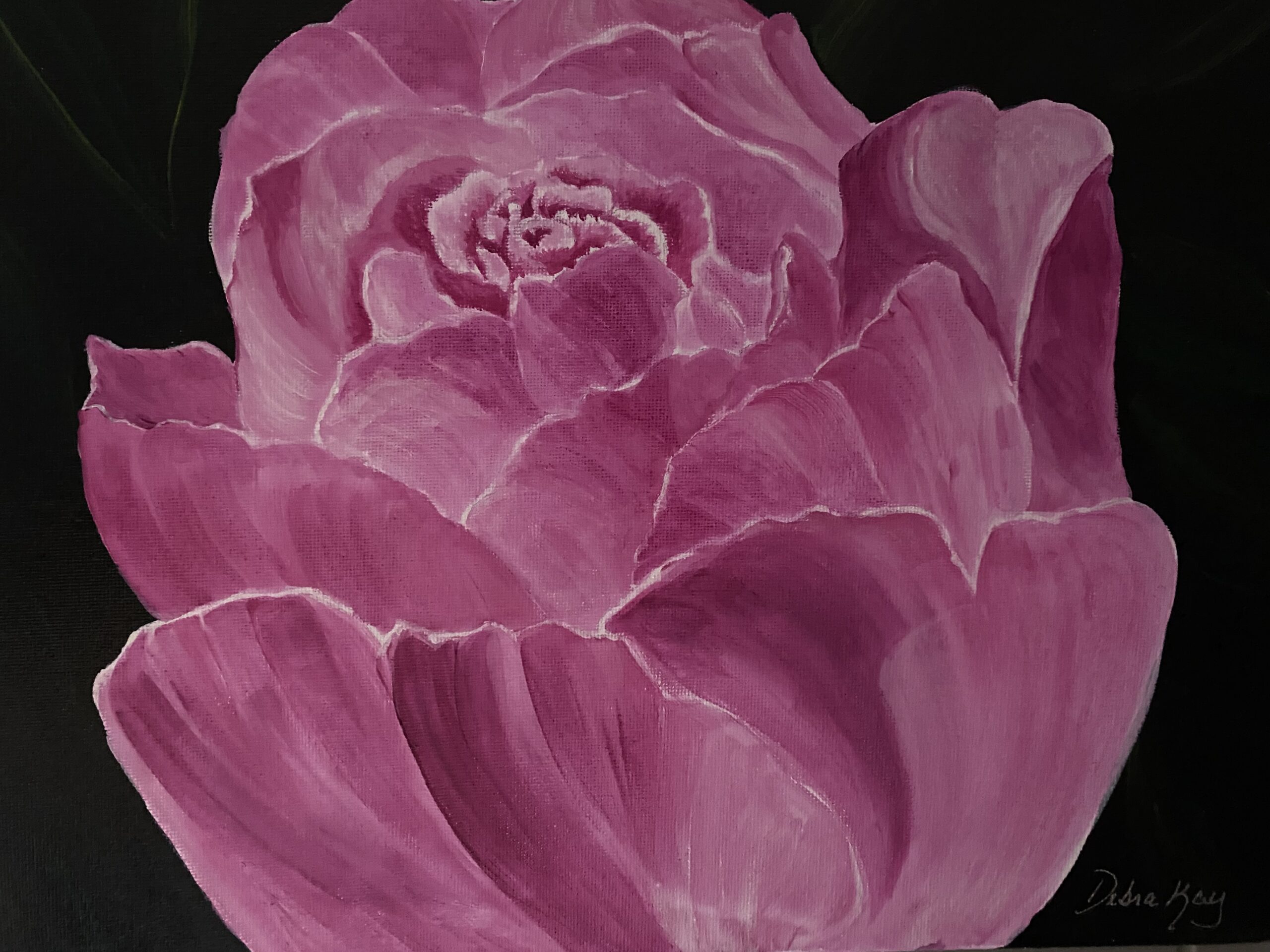 Painting of a pink rose