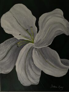 Painting of a white lily
