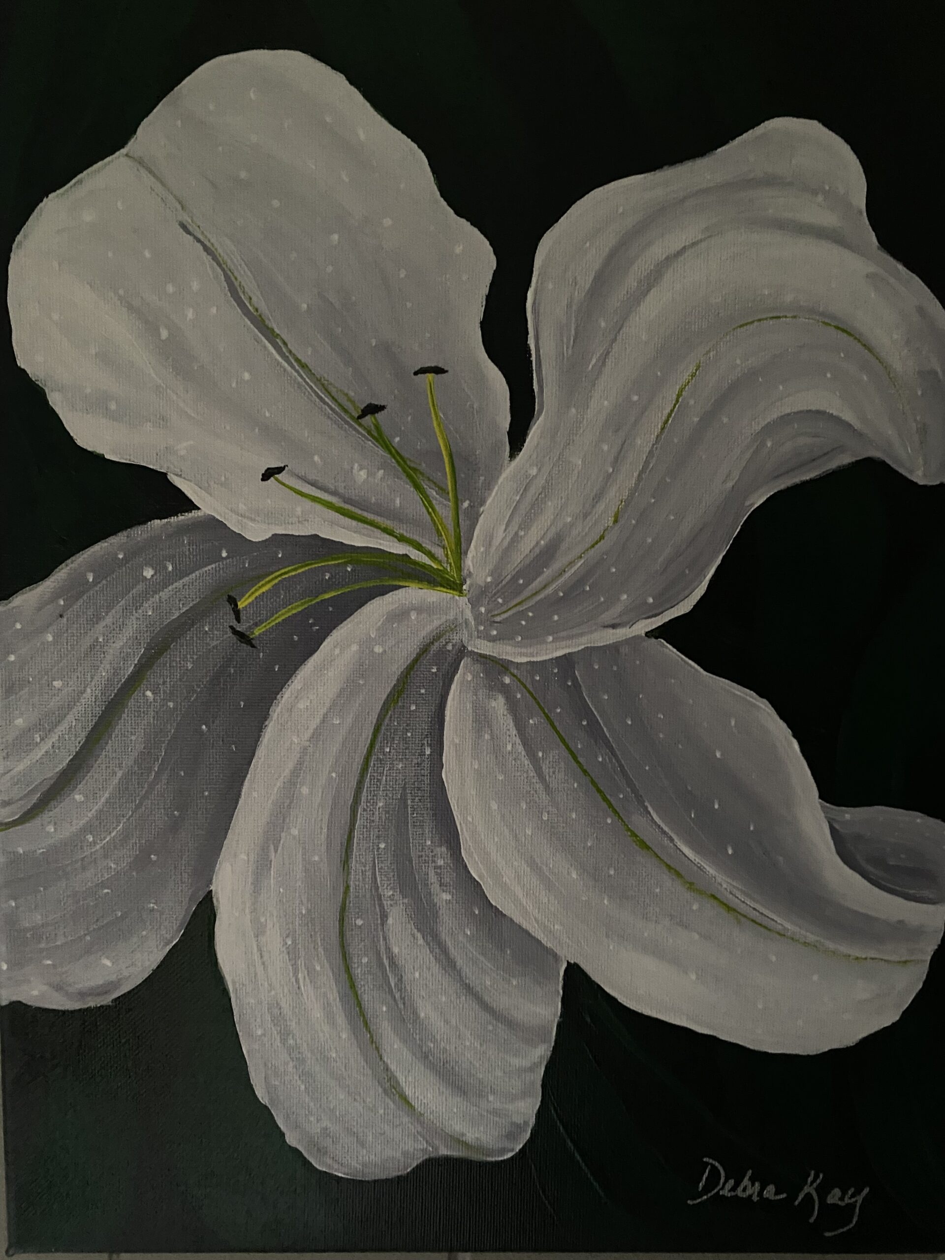 Painting of a white lily